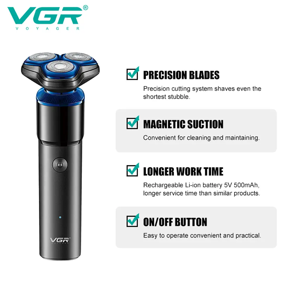 ریش تراش چرخشی VGR مدل V-325 برای اصلاح روزانه صورت