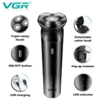 ریش تراش وی جی آر V-312 مناسب سفر با شارژ USB