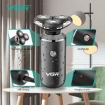 ریش تراش توری VGR شارژی USB مناسب سفر و محل کار