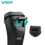 ریش تراش توری VGR مدل V-322 با باتری 600 میلی آمپر