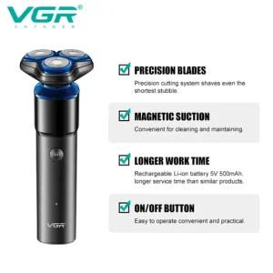 ریش تراش چرخشی VGR مدل V-325 برای اصلاح روزانه صورت
