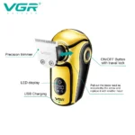 ریش تراش چرخشی VGR با شارژ USB و کارکرد 100 دقیقه