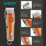 ماشین اصلاح حجم زن وی جی آر مدل V-673 با باتری 2000 میلی آمپر